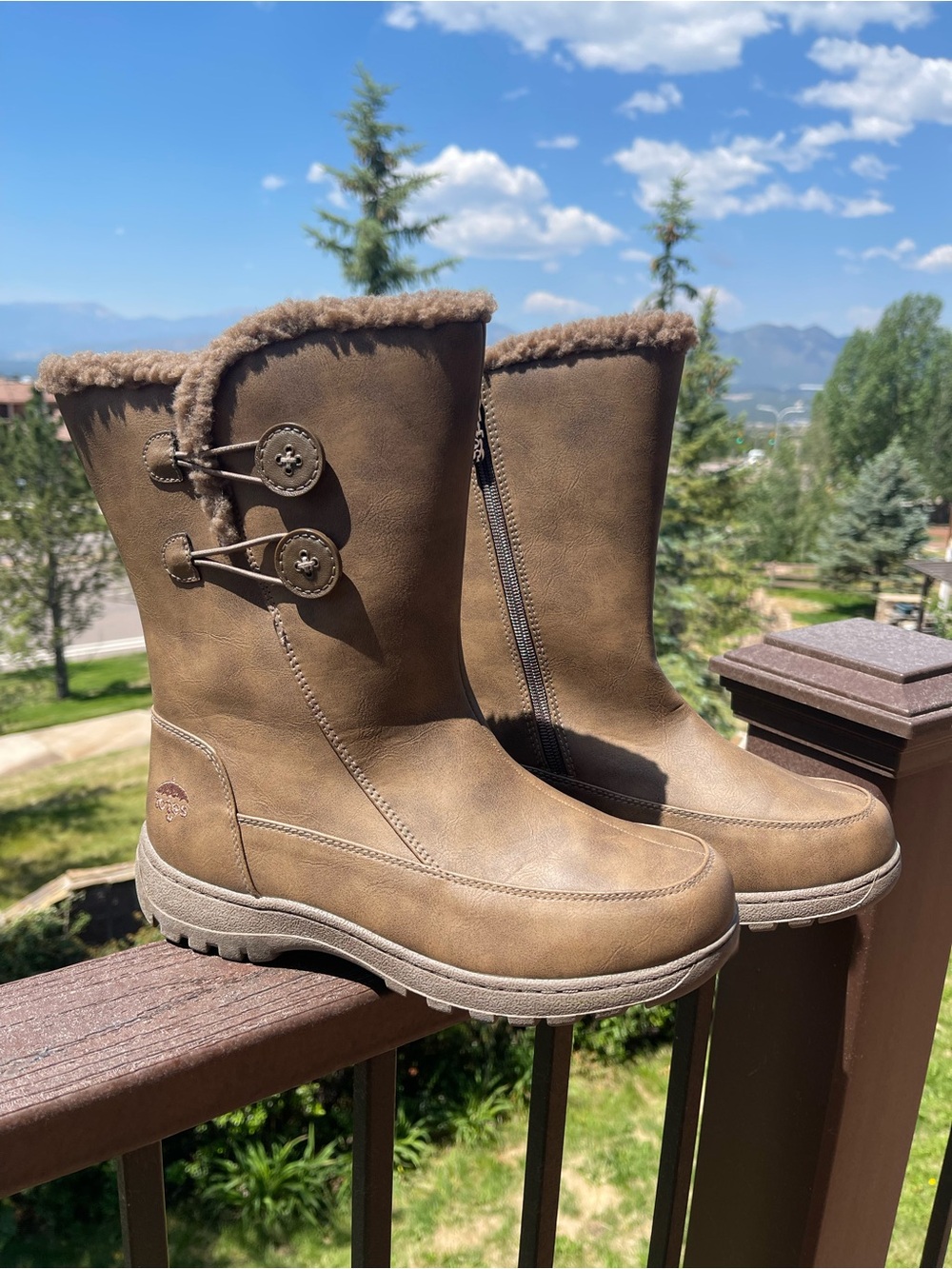 Women’s Totes Nala Boots-Brown Insulated Faux Leather